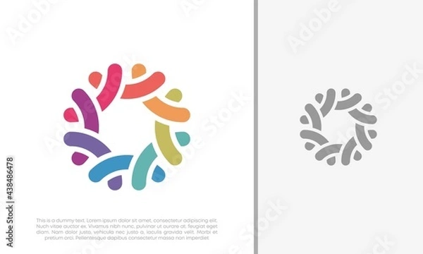 Fototapeta Global Community Logo Icon Elements Template. Community human Logo template vector. Community health care. Abstract Community logo