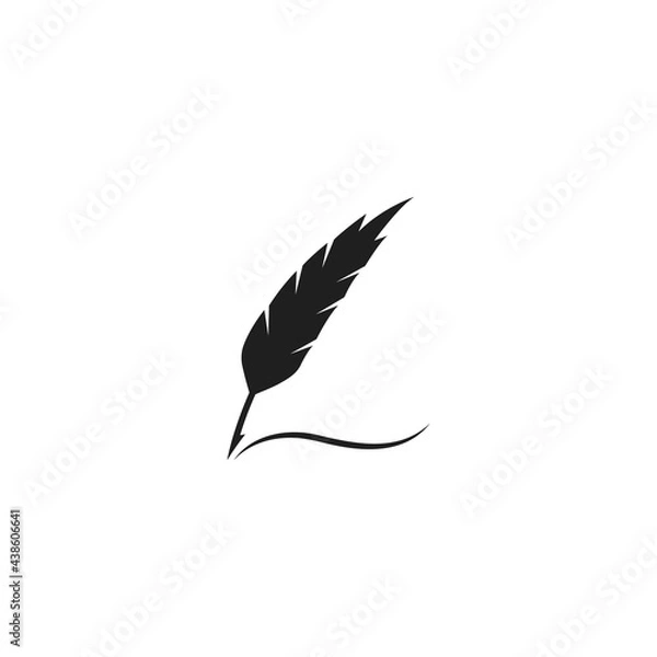 Fototapeta Quill feather pen icon vector illustration