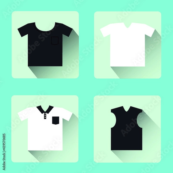 Fototapeta Set of flat t-shirts collection icon,vector design