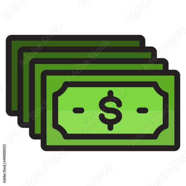 Fototapeta Money color line style icon