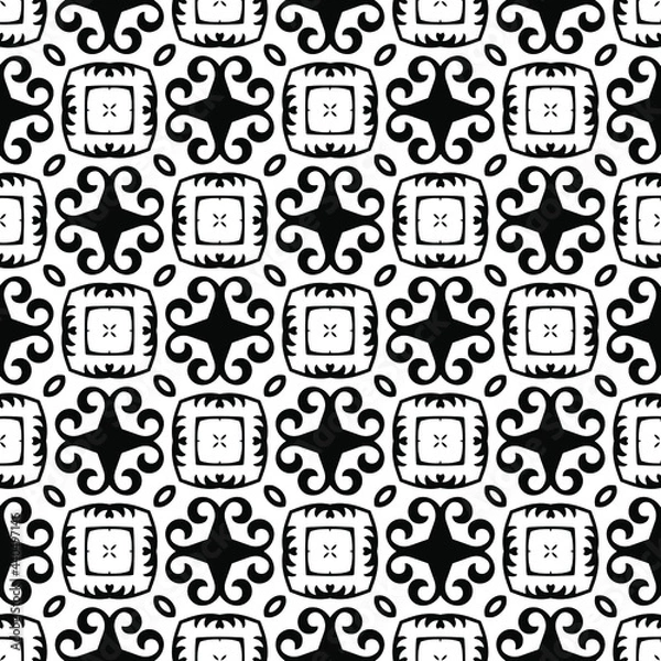 Obraz 
Vector geometric pattern. Repeating elements stylish background abstract ornament for wallpapers and backgrounds. Black and white colors.