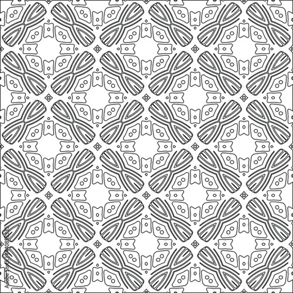 Fototapeta Vector geometric pattern. Repeating elements stylish background abstract ornament for wallpapers and backgrounds. pattern with Black and white color. 