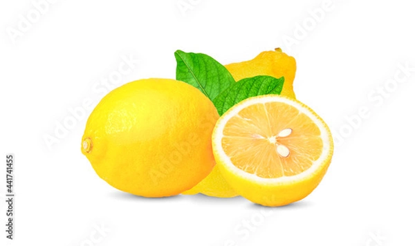 Fototapeta  lemon fruit isolated on white background.