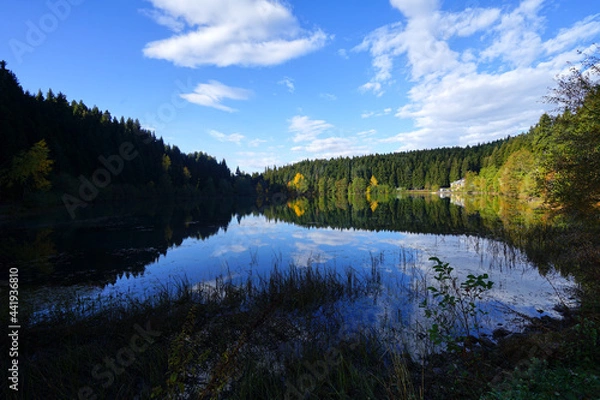 Fototapeta landscape with lake, artvin savsat blacklake, turkey