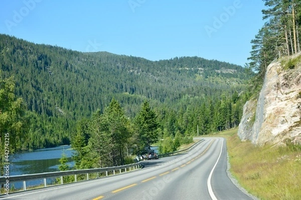 Fototapeta road in mountains