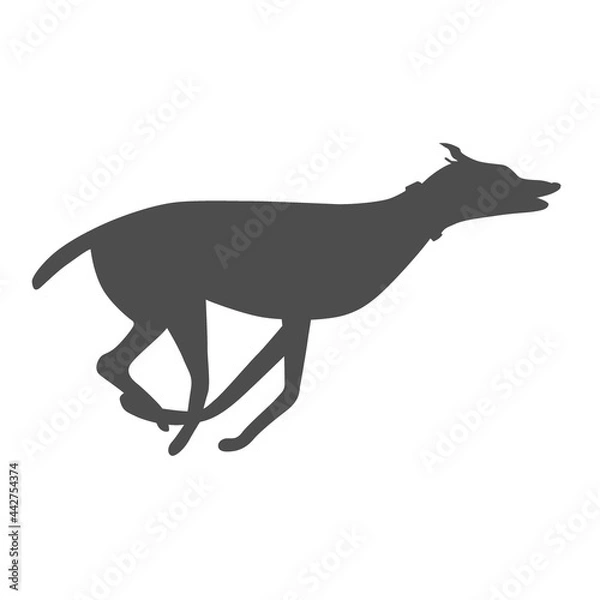 Fototapeta Dark Grey Icon of a Doberman dog running