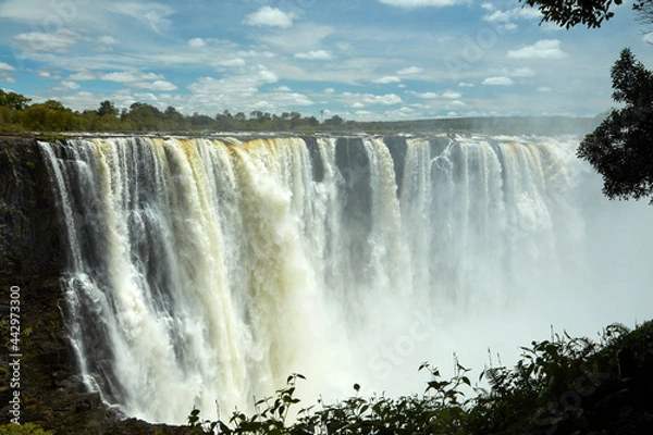 Fototapeta Victoria Falls or  Mosi-oa-Tunya  (The Smoke that Thunders) and Zambezi River Zimbabwe / Zambia border Southern Africa