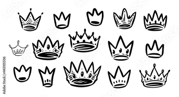 Fototapeta Crown icons set. Royal, premium symbol. Vector illustration