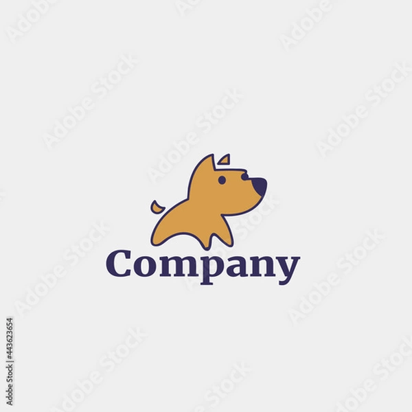 Fototapeta Orange dog logo template 