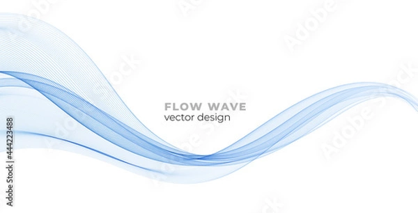 Fototapeta Vector abstract colorful flowing wave lines isolated on white background. Design element for technology, science, modern concept.