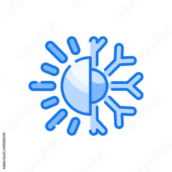 Fototapeta Heating vector Blue colours icon style illustration. EPS 10 file