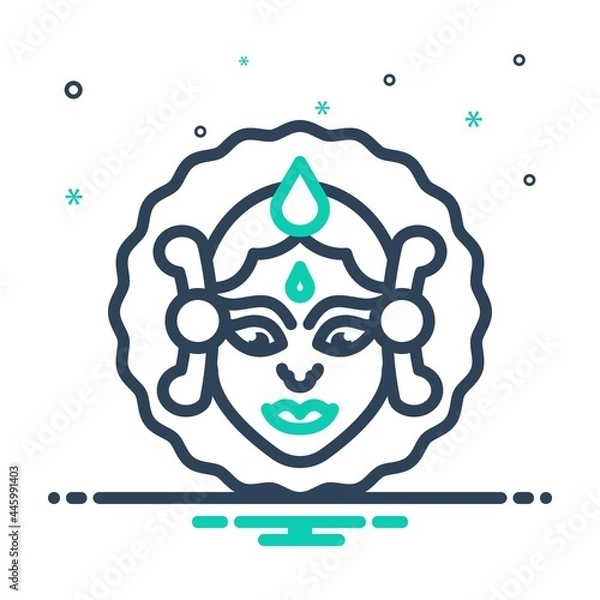 Fototapeta Mix icon for durga puja