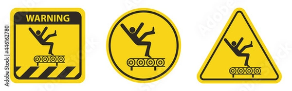 Fototapeta Fall Hazard From Conveyor Symbol Sign