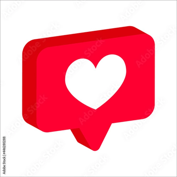 Fototapeta Notifications icon. Social media Like icon. Vector illustration on white background. color editable