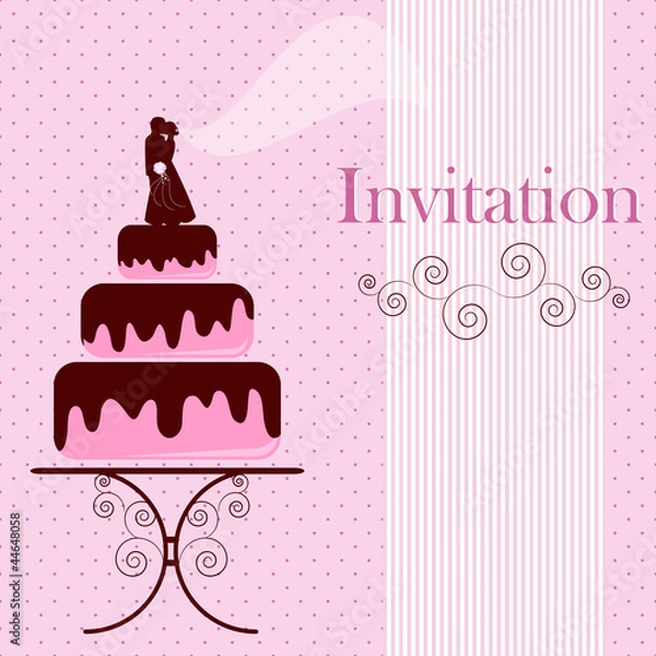 Fototapeta Invitation card with cakes