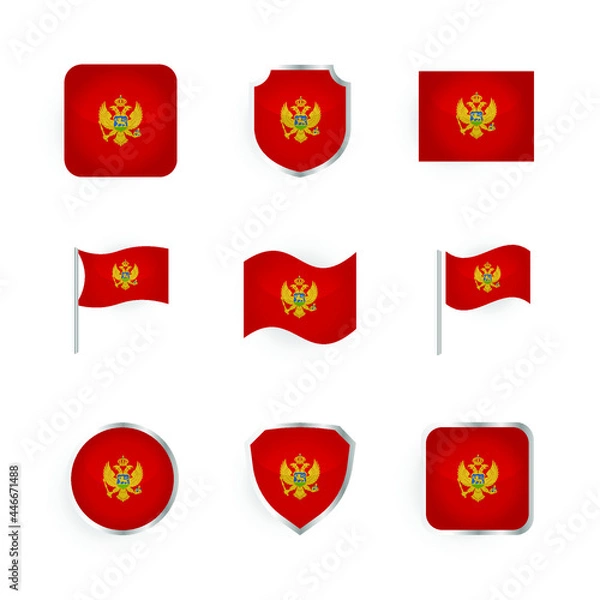 Fototapeta Montenegro Flag Icons Set