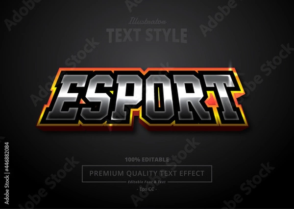 Fototapeta E SPORT ILLUSTRATOR TEXT EFFECT