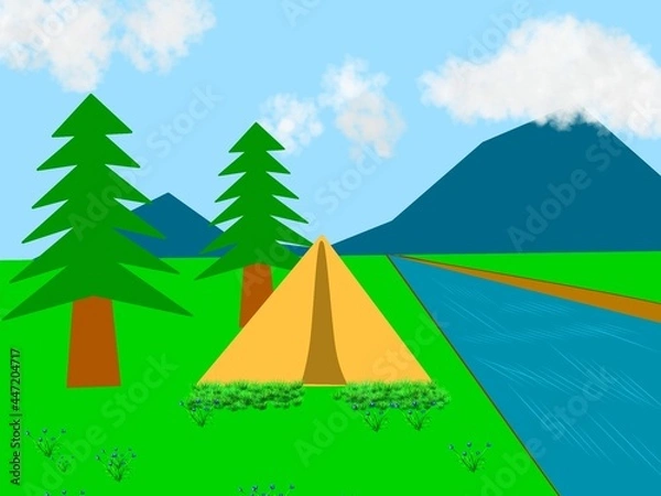 Fototapeta illustration of a landscape