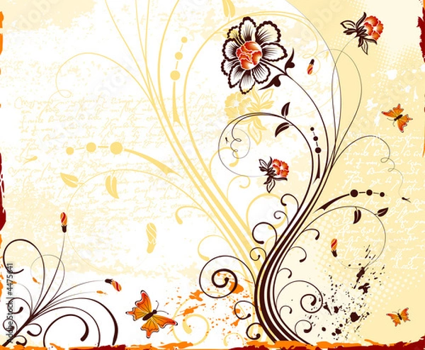 Fototapeta Grunge flower background