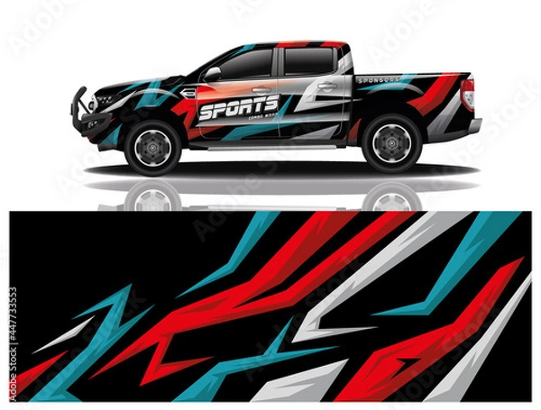 Fototapeta Car decal wrap design vector