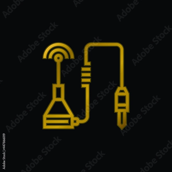 Fototapeta Antenna gold plated metalic icon or logo vector