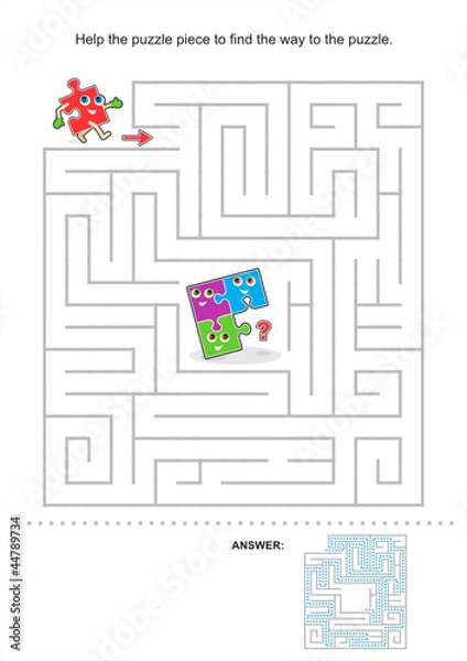 Fototapeta Maze game for kids