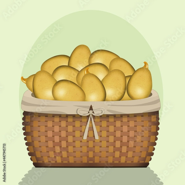 Fototapeta illustration of potatoes in the crate