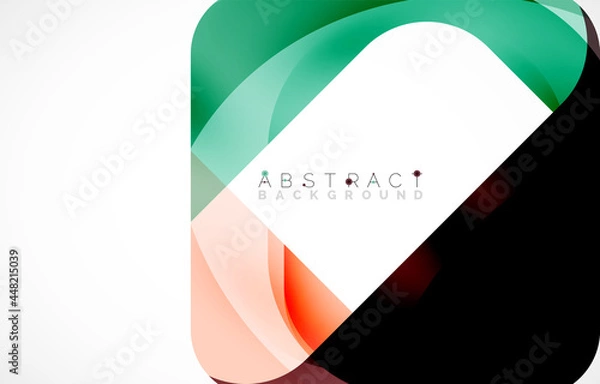 Fototapeta Minimal background. Abstract square shape with round corners created with wavy forms. Vector Illustration For Wallpaper, Banner, Background, Landing Page