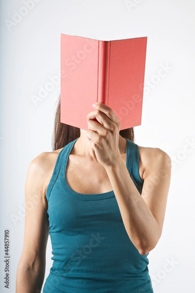 Fototapeta red book in her face