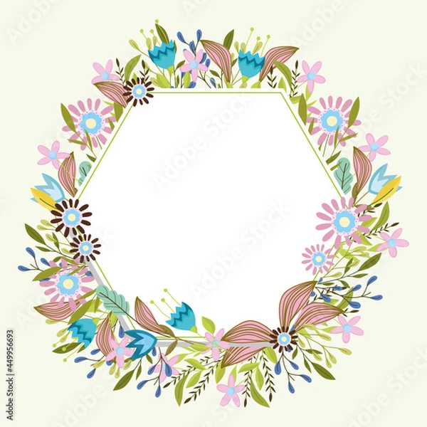 Obraz flowers leaves and frame