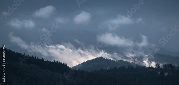 Fototapeta clouds over the mountains