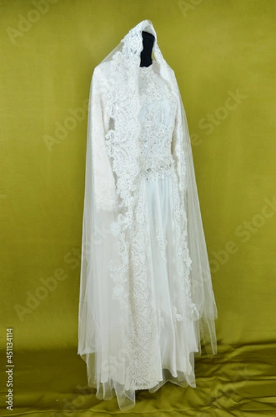 Fototapeta Wedding dress on mannequin