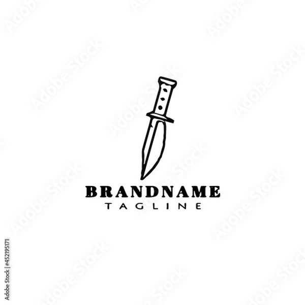 Fototapeta military knifes logo cartoon icon design template flat black vector illustration