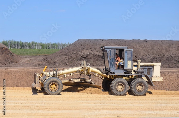 Fototapeta wheel grader