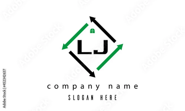 Fototapeta LJ creative real estate letter logo