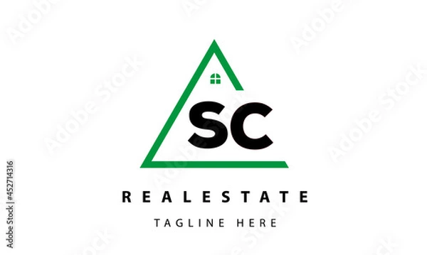 Fototapeta creative real estate SC latter logo vector