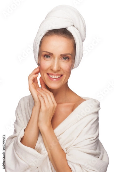 Fototapeta Woman in bathrobe