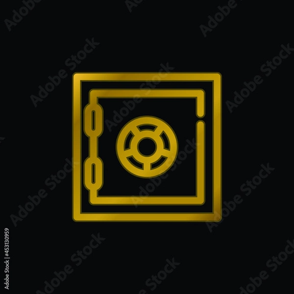 Fototapeta Bank Safe Box gold plated metalic icon or logo vector