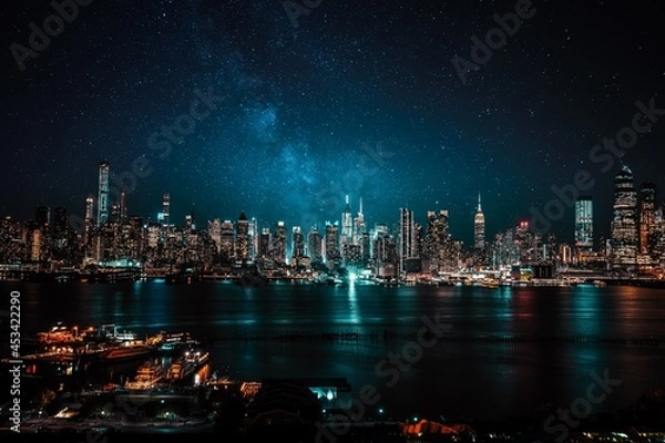 Fototapeta city skyline at night