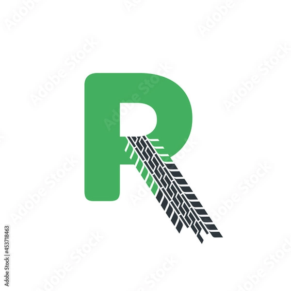 Fototapeta r logo, for tire shop