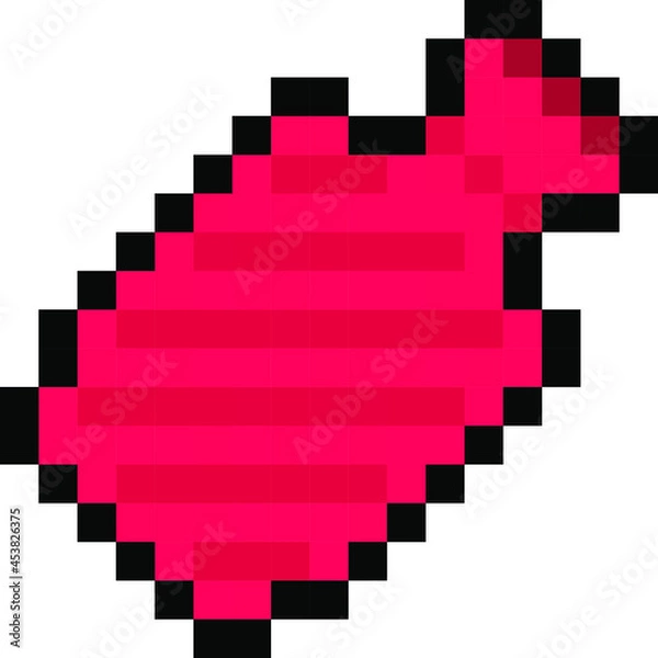 Obraz Pixel 8 bit hot water bottle - vector, isolated