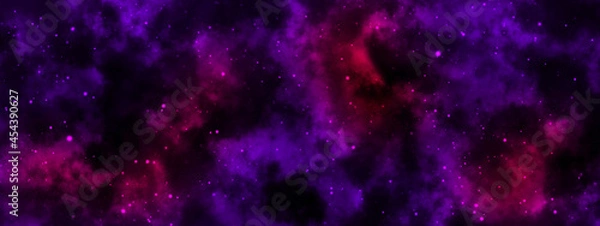 Obraz Abstract cosmic purple and violet background with stars and nebulae. Colorful stellar universe