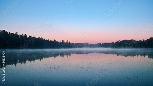 Fototapeta Morning mist over the lake