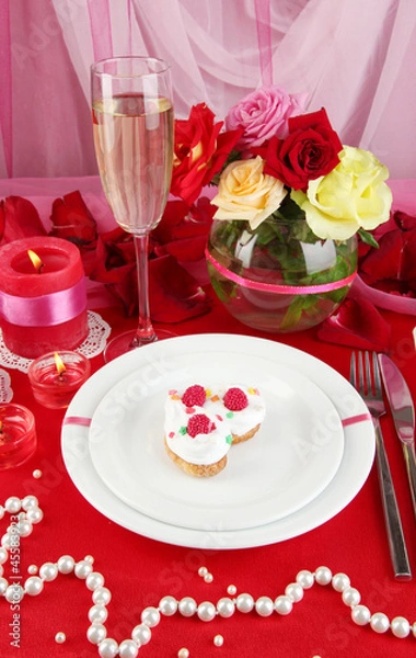 Obraz Table setting in honor of Valentine's Day