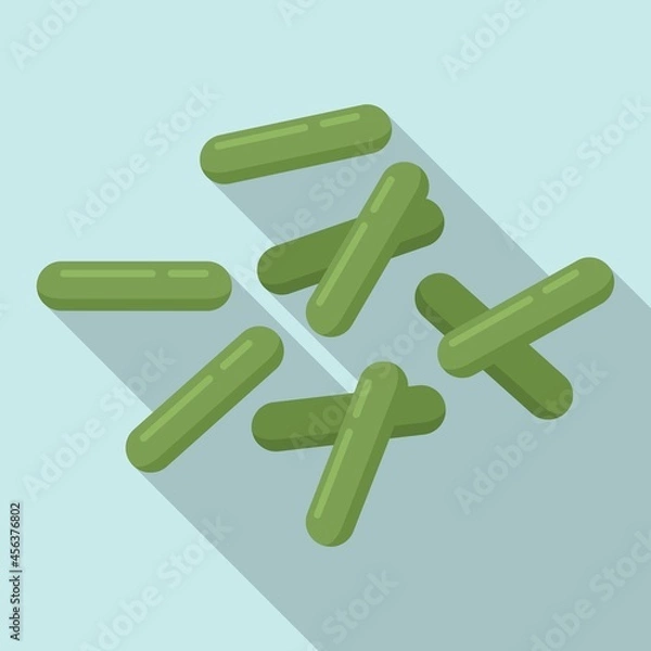 Fototapeta Probiotic germ icon flat vector. Good bacterium