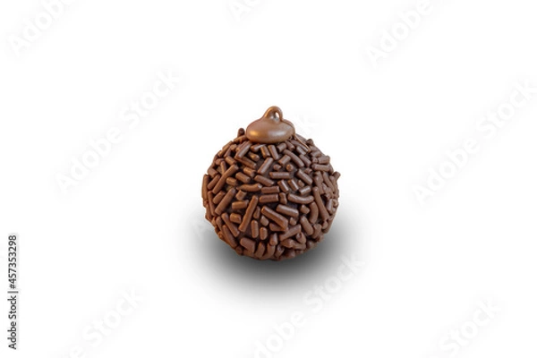 Fototapeta Brigadeiro, traditional brazilian sweet, on white background.