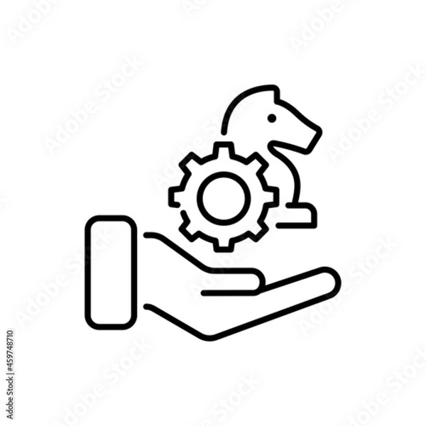 Fototapeta Strategic management vector outline icon style illustration. EPS 10 file