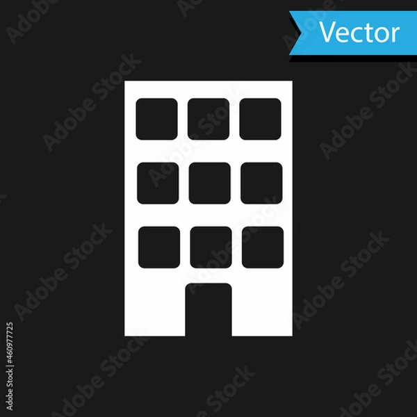 Fototapeta White House icon isolated on black background. Home symbol. Vector