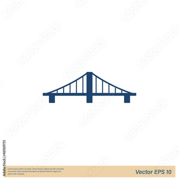 Fototapeta bridge icon vector