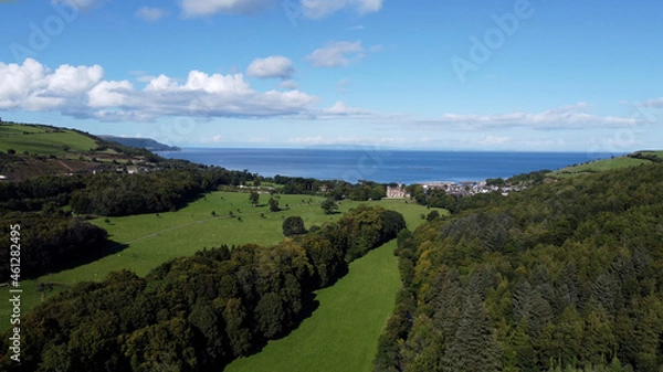 Fototapeta Aerial photo of Glenarm Castle and Village Co Antrim N Ireland